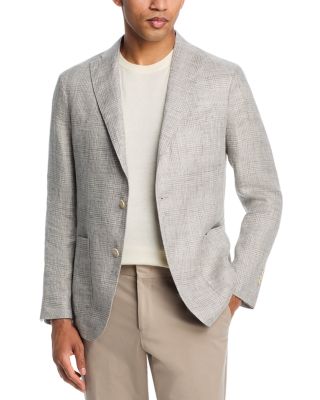 Linen Plaid Slim Fit K Jacket