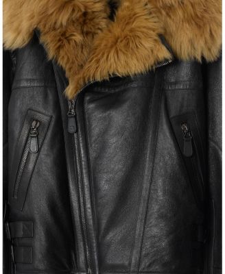  Cropped Shearling Aviator Jacket