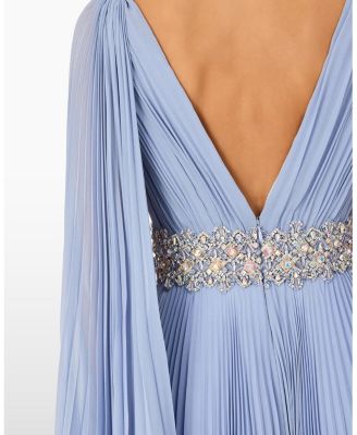  Fesco Embellished-Waist Pleated Maxi Dress
