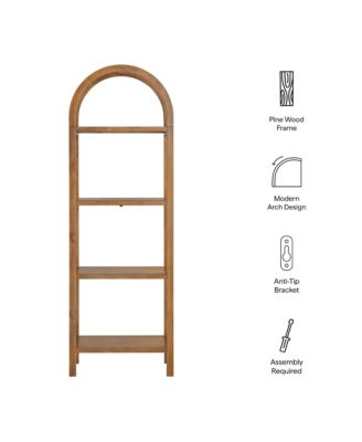 Vexley 72 Inch Tall Narrow Arched Bookshelf