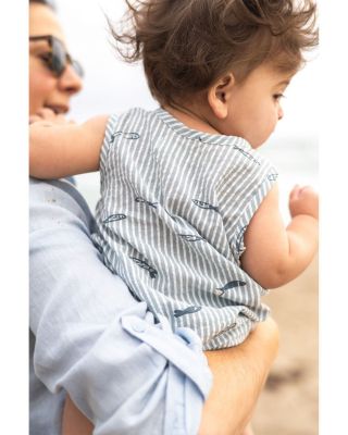 Unisex Seersucker Pocket One Piece Bodysuit - Baby