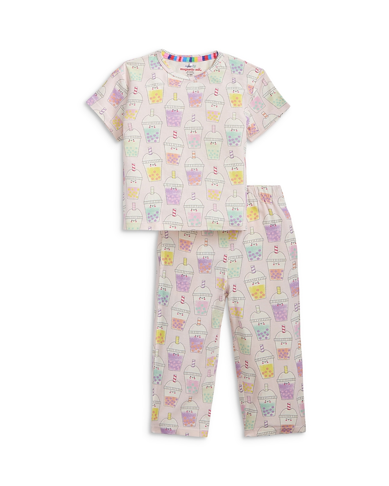 Magnetic Me Girls' Boba Beau Tea RightFit Magnetic Pajama Set - Little Kid, Big Kid