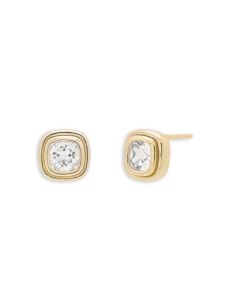 Shashi Reagan Cushion Cubic Zirconia Stud Earrings