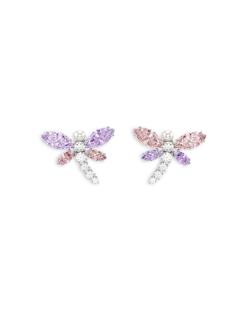 Swarovski Ariana Grande x Swarovski Crystal, Cubic Zirconia & Imitation Pearl Dragonfly Stud Earrings