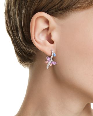 Ariana Grande x Swarovski Crystal, Cubic Zirconia & Imitation Pearl Dragonfly Charm Hoop Earrings