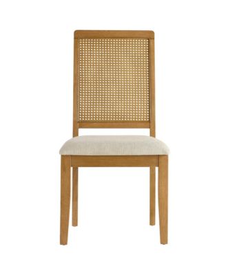 Arlo Faux Rattan and Wood Dining Side Chairs, Set of 2