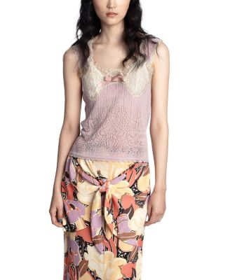 Anna Sui Lingerie Lace Knit Camisole - Blush In Pink