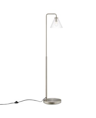  Element Transparent Glass and Metal Floor Lamp