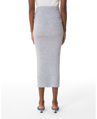 Draped Midi Skirt in Wool