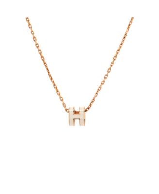 Mini Pop H Pendant Chain Necklace Metal and Enamel, 16"