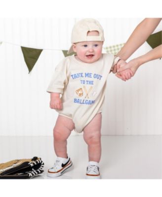 Boys' Take Me Out To The Ballgame Short Sleeve Romper - Baby
