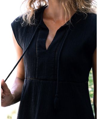  Gari Cotton Cover-Up Cap Sleeve Dress