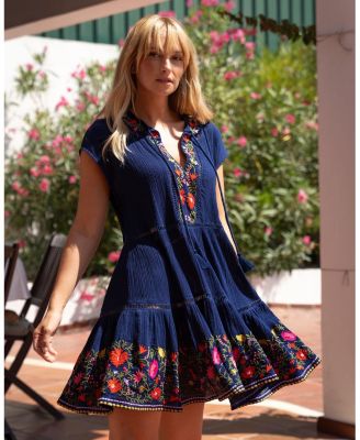  Gari Cotton Cover-Up Cap Sleeve Dress