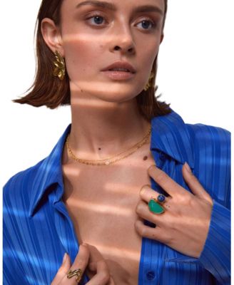  Avery Lapis and Aqua Chalcedony Cocktail Ring