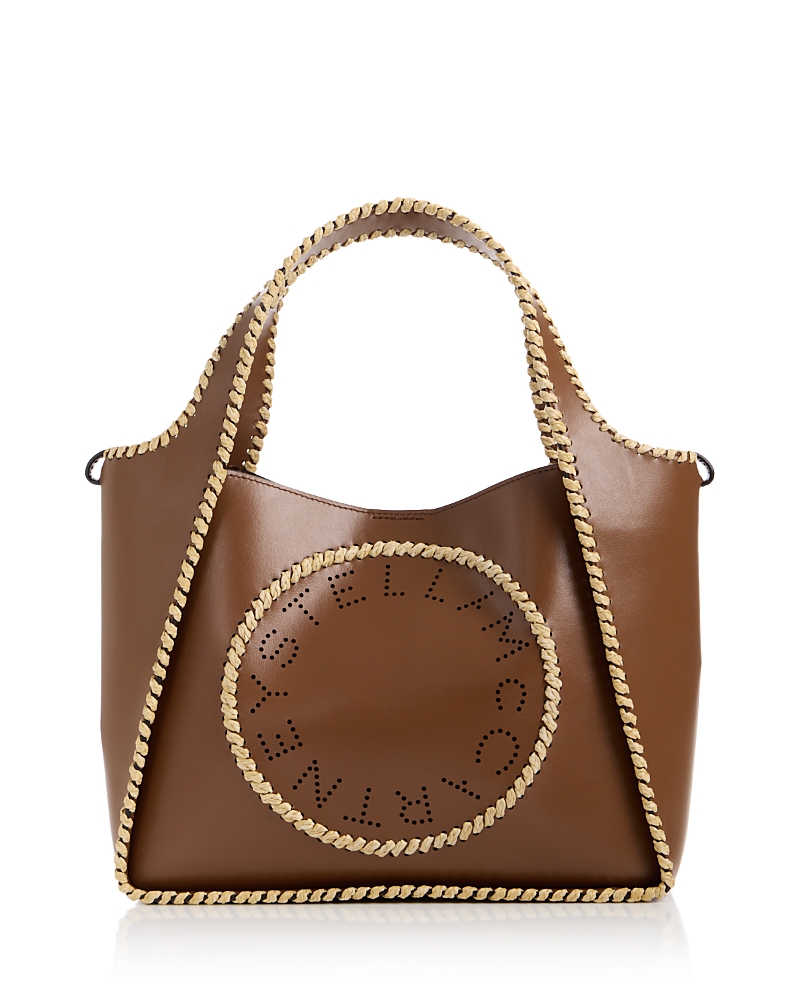 Stella McCartney Logo Raffia Trim Crossbody Tote