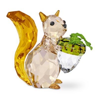 Idyllia Collection Squirrel and Acorn Crystal Figurine
