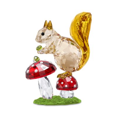 Idyllia Collection Squirrel and Mushroom Crystal Figurine