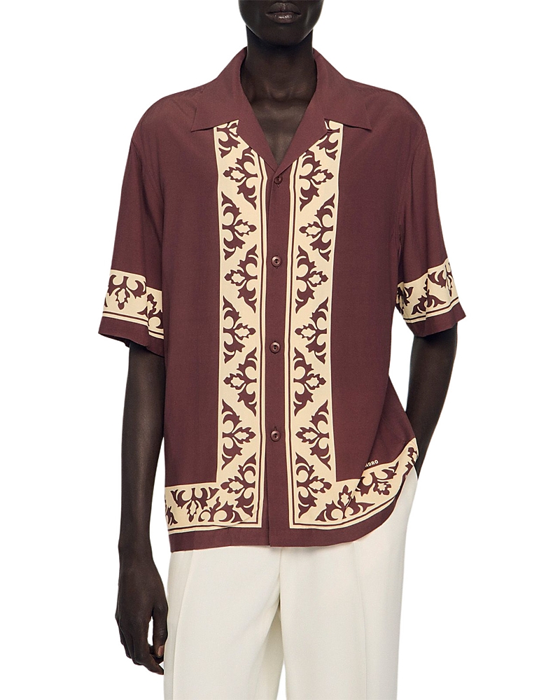 Sandro SS26 Loose Fit Amalfi Contrast Print Shirt