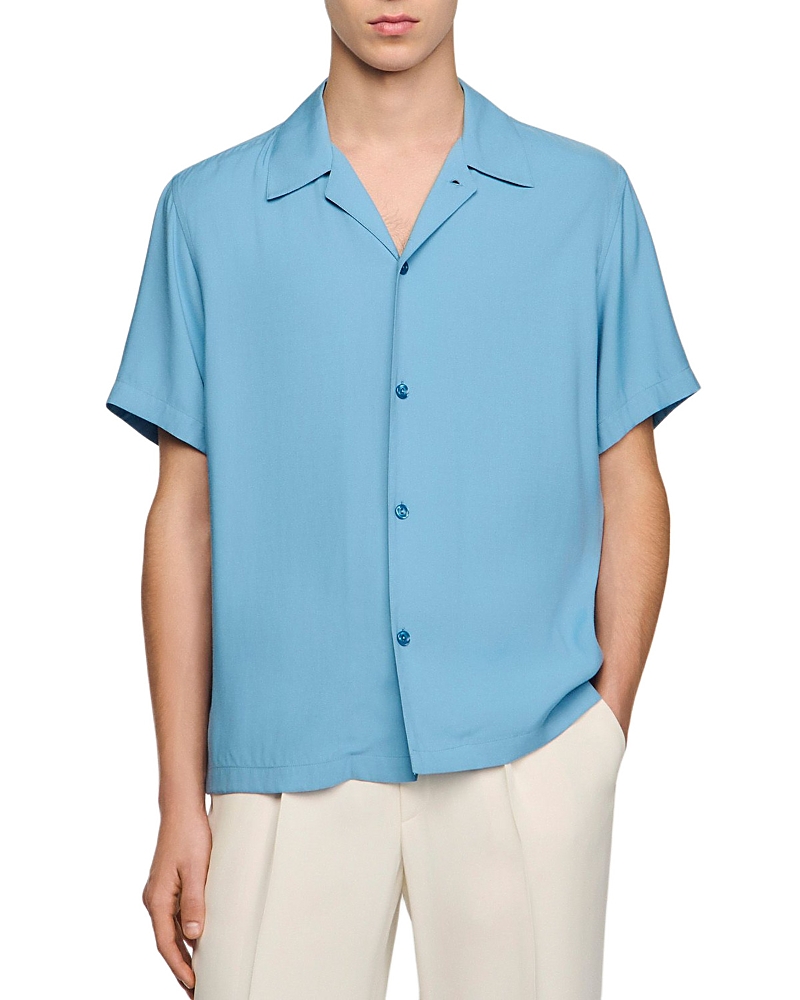 Sandro Loose Fit Shark Collar Shirt