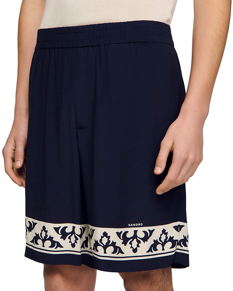 Sandro Amalfi Contrast Pattern Flowy Shorts