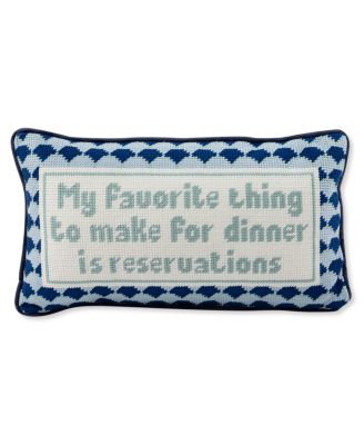 Reservations Needlepoint Decorative Pillow