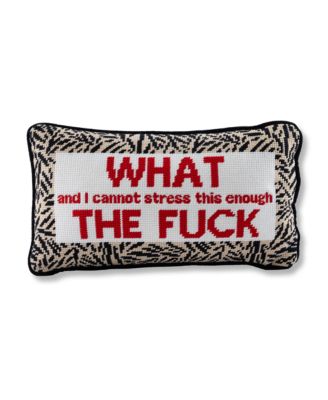 WTF Needlepoint Pillow, 14" x 8"