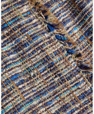  Tuscany Cap Sleeve V-Neck Sheath Tweed Dress