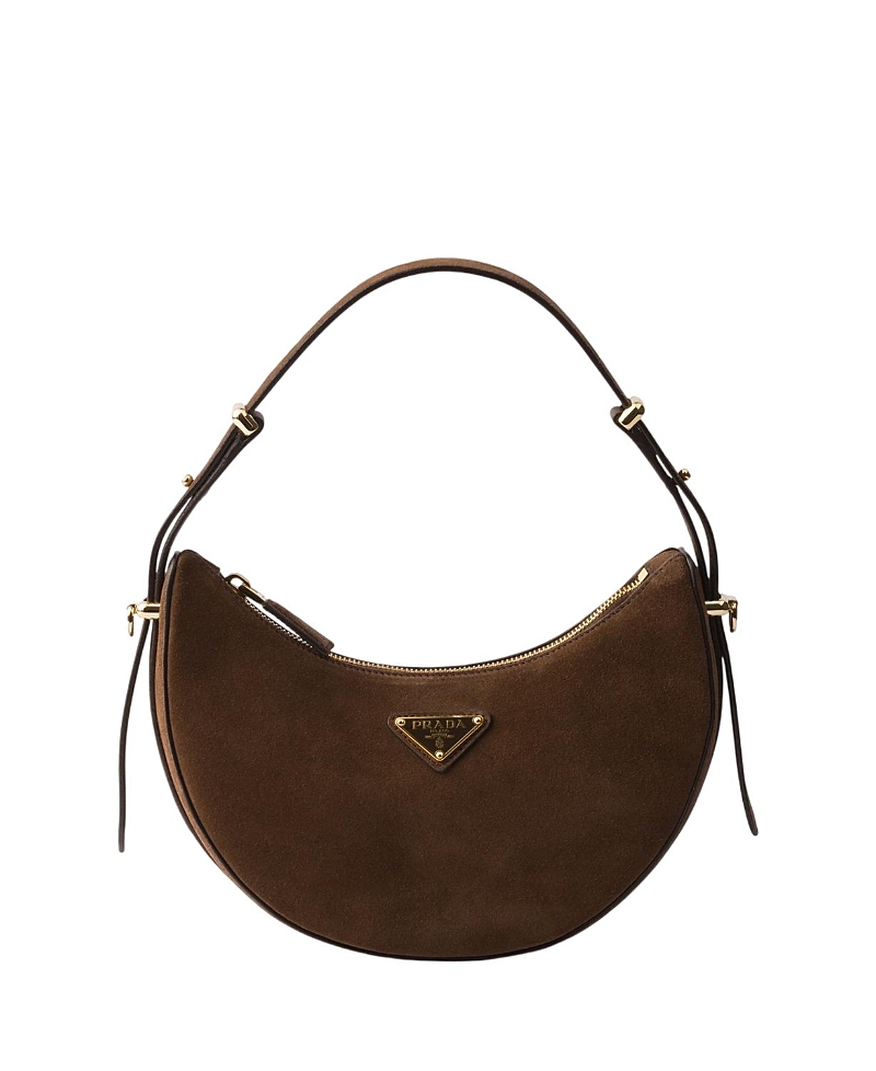 Prada Arque Mini Suede Shoulder Bag