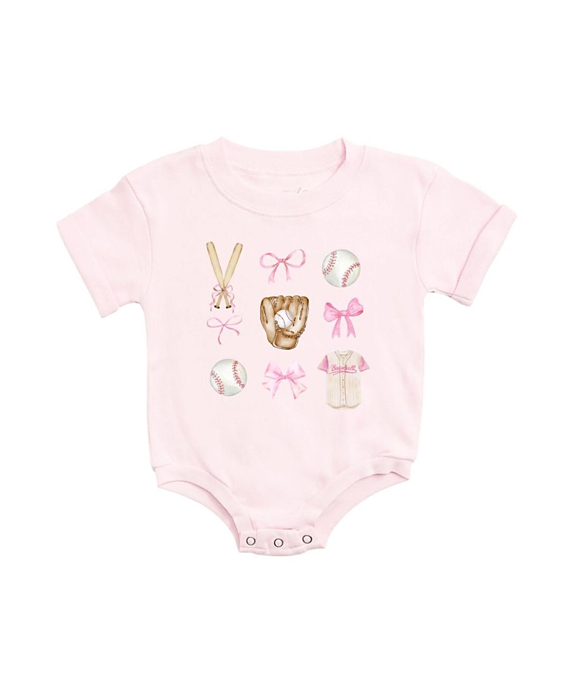 Sweet Wink Girls' Baseball Cutie Short Sleeve Romper - Baby