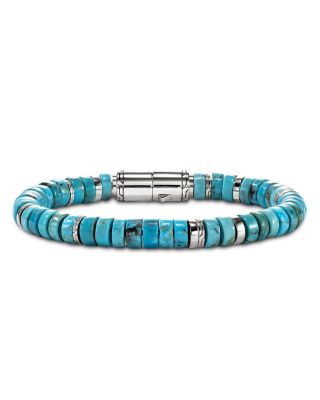 Sterling Silver Heishi Turquoise Bead Bracelet