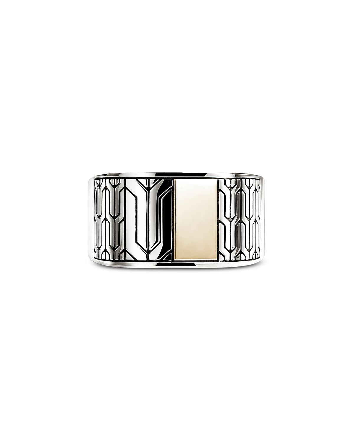 John Hardy Sterling Silver & 14K Yellow Gold Icon 50 Signet Ring
