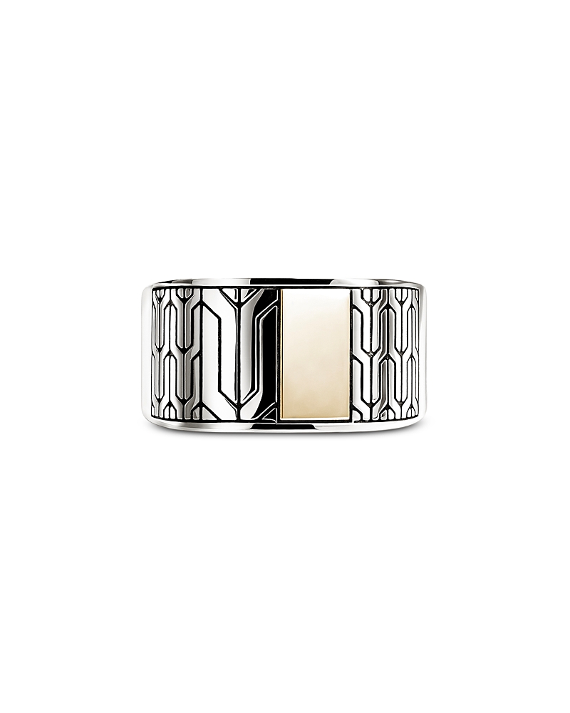John Hardy Sterling Silver & 14K Yellow Gold Icon 50 Signet Ring