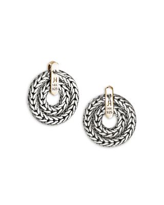 14K Yellow Gold & Sterling Silver Icon Woven Link Drop Earrings