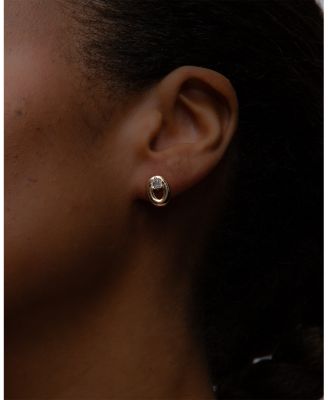 Certified Lab Grown Diamond Doshi Puff Studs with Asschers in 14K Yellow Gold, 0.81 tcw