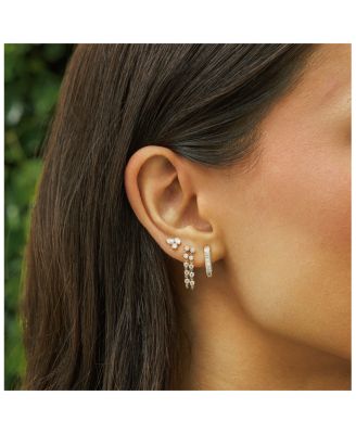 Diamond Mixed Cut Cluster Stud Earrings in 14K Yellow Gold, 0.54 tcw 