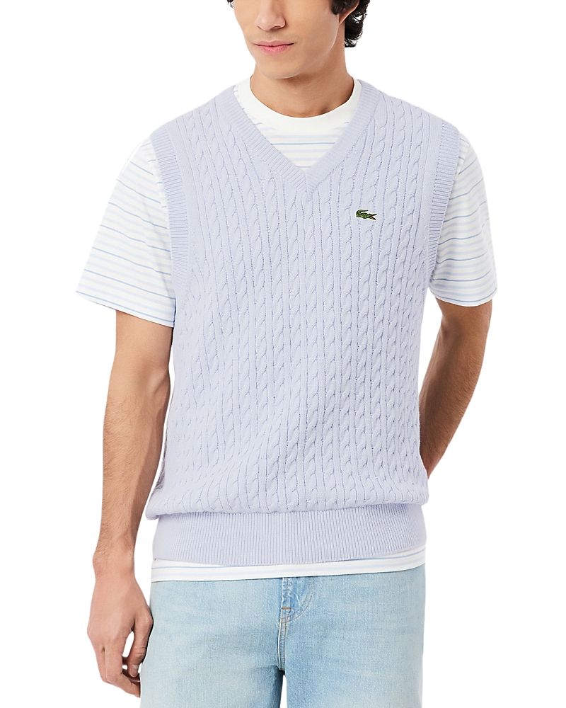 Lacoste Cable Knit Cotton Sweater Vest