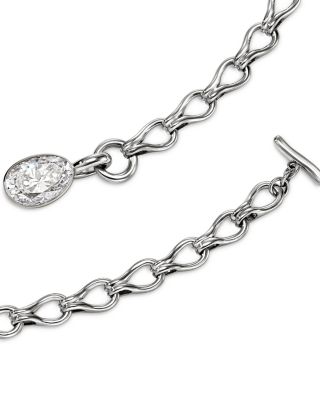 Sterling Silver JH Lovestruck™ Lab Grown Diamond Solitaire Surf Link Toggle Necklace, 18"
