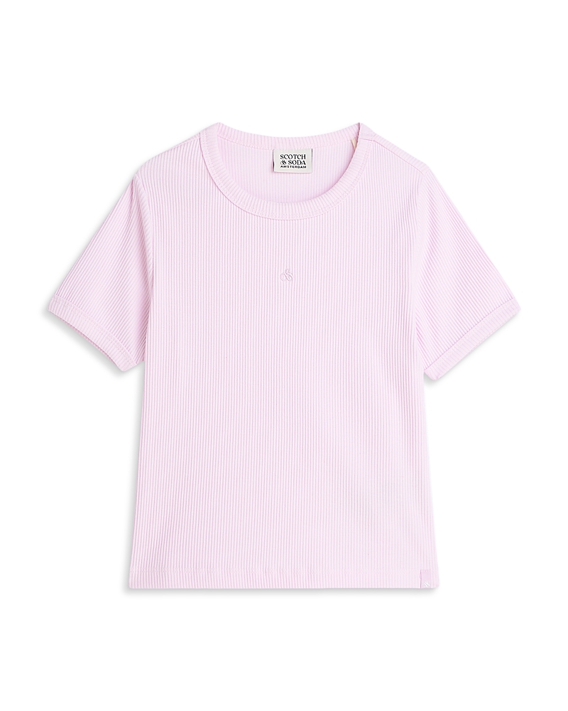 Scotch & Soda Girls' Seasonal Core Ribbed Slim Fit Tee - Little Kid, Big Kid