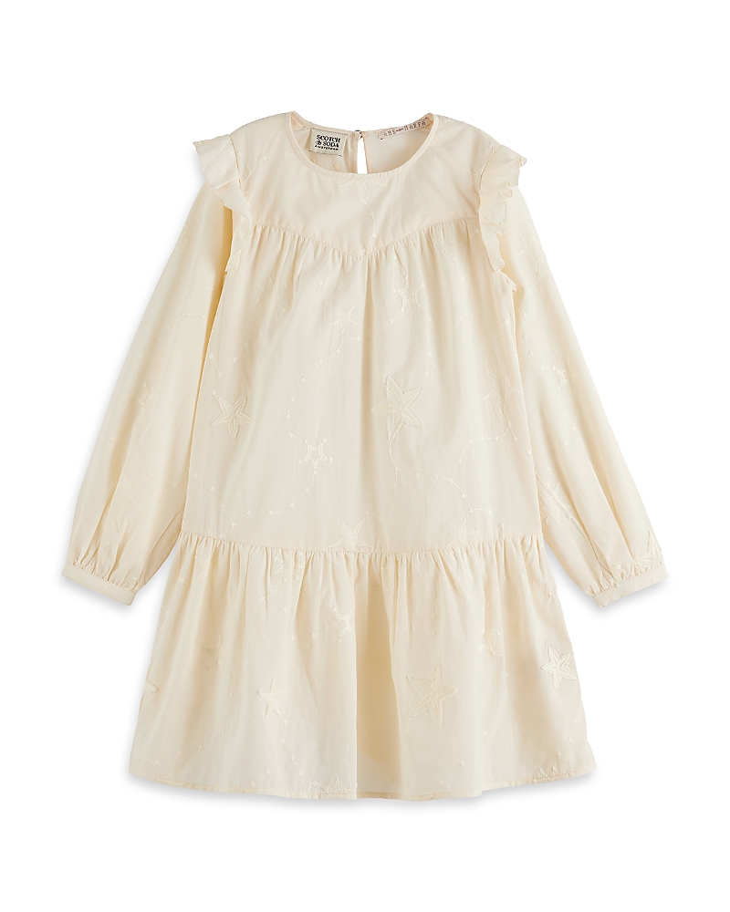 Scotch & Soda Girls' Fringe Embroidered Long Sleeve Dress - Little Kid, Big Kid