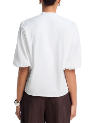 Embroidered Puffed Sleeve Blouse