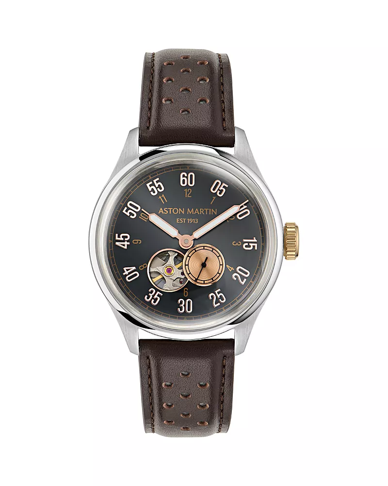 Aston Martin TS1 Automatic Leather Watch, 41mm