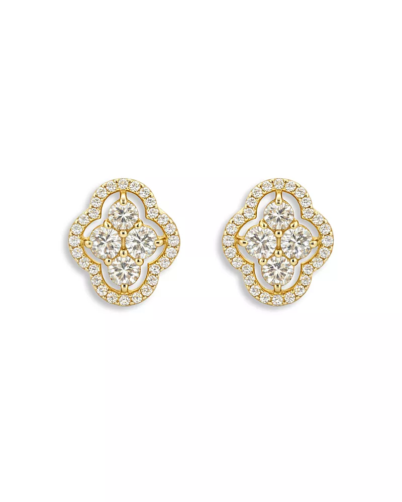 Piranesi 18K Yellow Gold Diamond Maison Stud Earrings