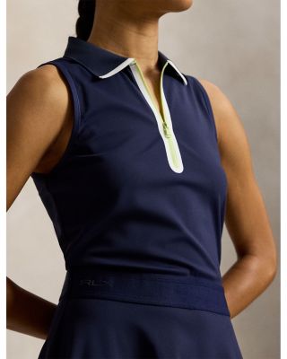 Stretch Interlock Sleeveless Polo Dress