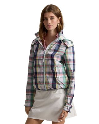 Plaid Hooded Rain Jacket