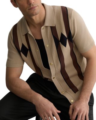 Axis Camel Brown Stripe Polo Shirt