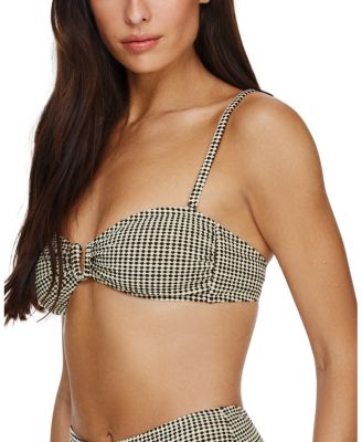  Sandy Beach Textured Bandeau Bikini Top