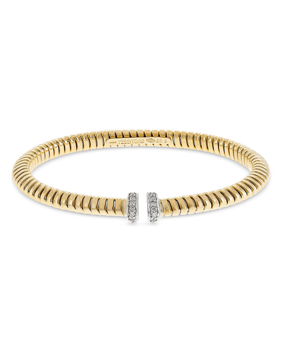 Alberto Milani 18K Yellow Gold Diamond Via Mercanti Tubogas Kiss Bracelet