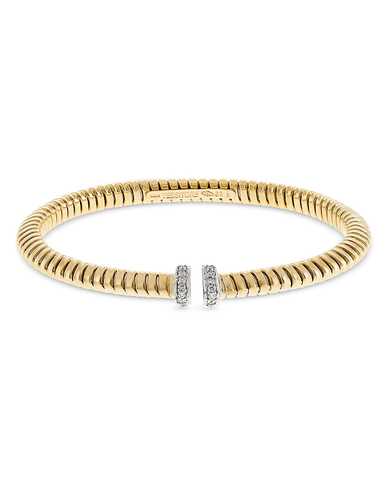 Alberto Milani 18K Yellow Gold Diamond Via Mercanti Tubogas Kiss Bracelet