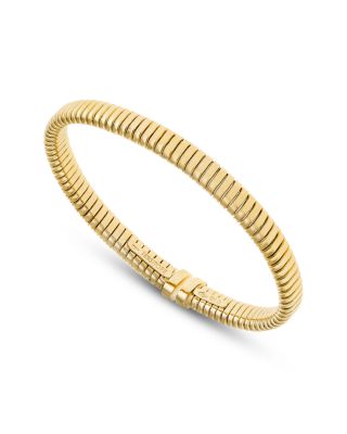 18K Yellow Gold Via Bagutta Flat Tubogas Bangle Bracelet