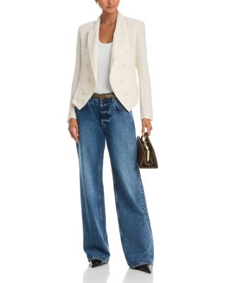 Emerson Structured Denim Blazer in Vintage White